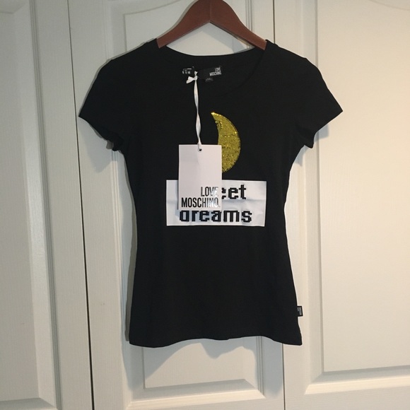 NWT love Moschino black T-shirt size US 4 - Picture 4 of 8